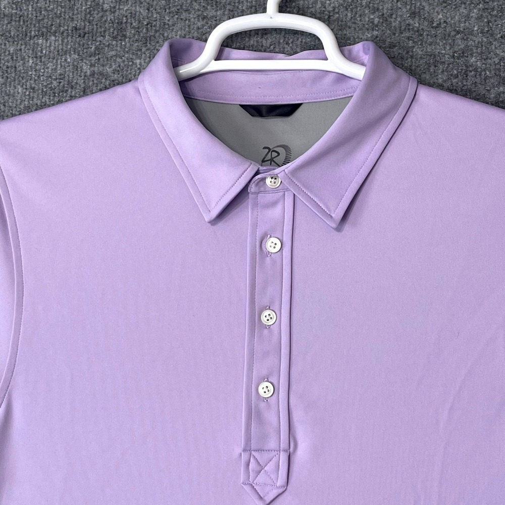 Zero Restriction Mens Tour Series Lavender Purple Golf Polo Shirt Large Stretch
